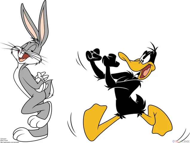 Bugs Bunny en Daffy Duck vechten