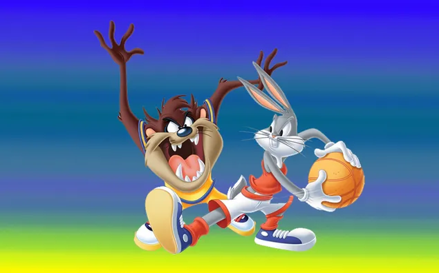 Bugs bunny og tasmansk devi basketballspiller 2K baggrundsbillede