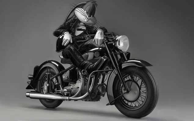 Bugs Bunny bw Motorrad Looney Tunes herunterladen
