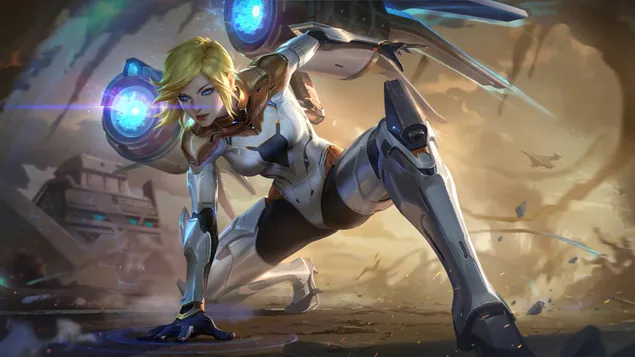 Pell xinesa Bullet Angel Kai'Sa Pearl Chroma - League of Legends (LOL) 8K fons de pantalla