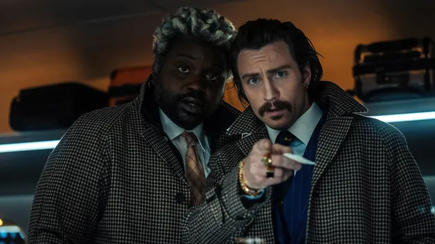 Kereta Api Peluru 2022 - Brian Tyree Henry & Aaron Taylor-Johnson 4K kertas dinding