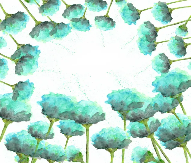 دسته گل سبز کاغذدیواری  2K