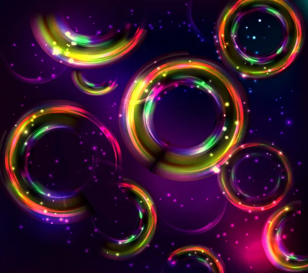 Burbujas brillantes del arco iris