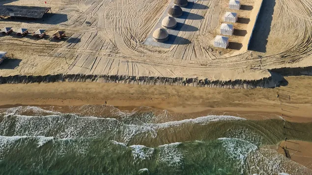 Cabañas de playa en el desierto