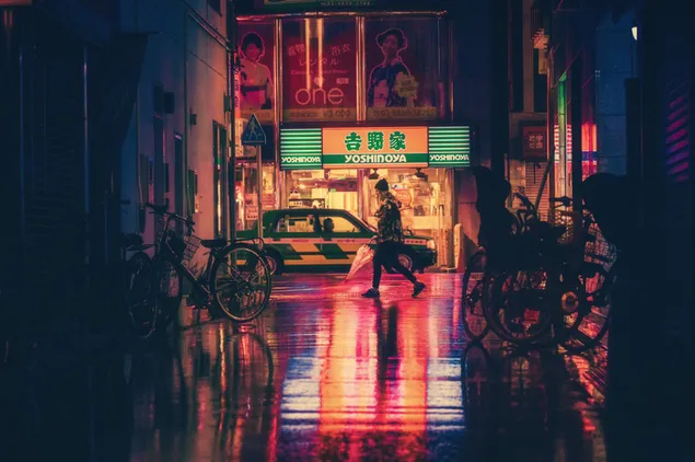 calles nocturnas en japon