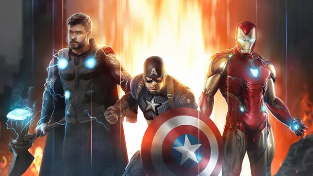 Capitán América, Iron Man y Thor listos para luchar juntos