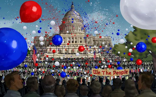 Perayaan Hari Kemerdekaan Gedung Capitol HD wallpaper