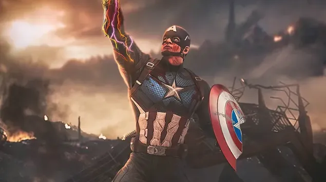 Captain America Hold's The Infinity Gauntlet