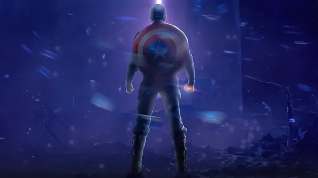 Капетан Америка гледа у небо 4K позадина