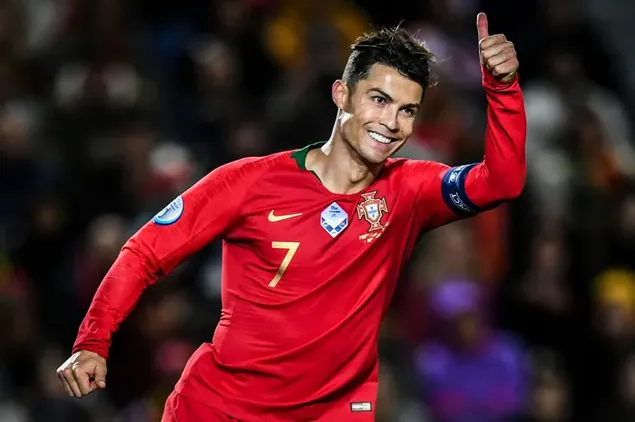 Captain Cristiano Ronaldo with Portugal national team jersey at the stadium