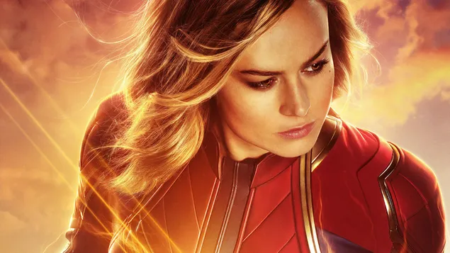 Páipéar balla Scannán Captaen Marvel - Brie Larson mar Captaen Marvel6K