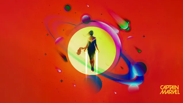 Páipéar balla Scannán Captaen Marvel - comics Marvel4K