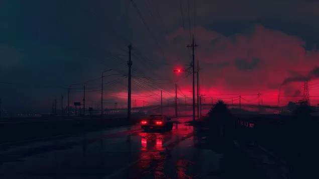 jazda autom po silnom dazdi stiahnut