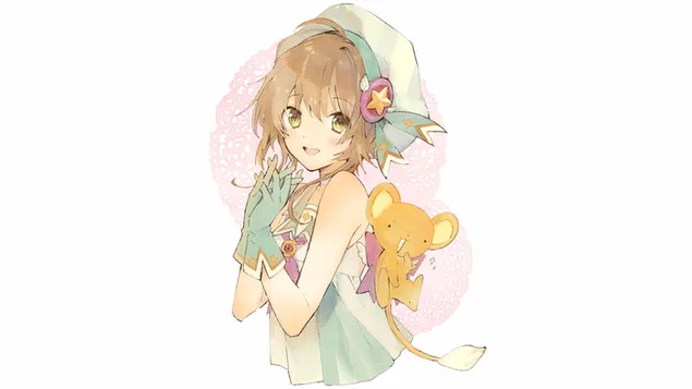 Kortfångare Sakura Kinomoto 4K bakgrund