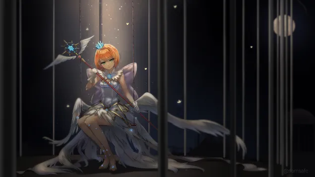 Cardcaptor Sakura - Sakura Kinomoto Inside Cage کاغذدیواری  4K