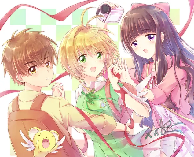 ساکورا کاپیتور: سیائوران لی، ساکورا کینوموتو و تومویو دایدوجی کاغذدیواری  4K