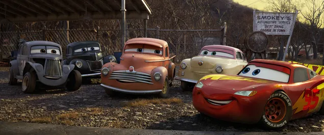 Cars phim hoạt hình xe ô tô cổ điển và Lightning Mcqueen 4K tải xuống hình  nền