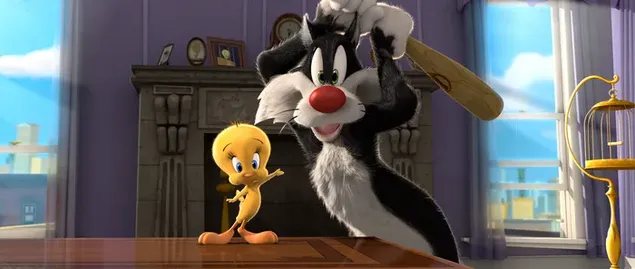 Karakter kartun kucing Sylvester dan kenari Tweety