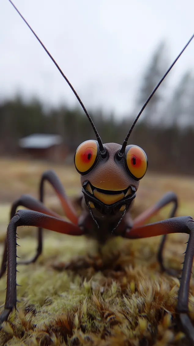 karikaturno nasekomo s ogromni ochi - prichudliv makro geroy izteglyane