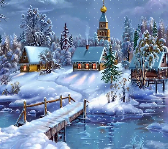 Casas de nieve del día de Navidad descargar