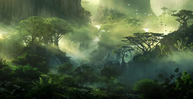 Cascadas de la selva de fantasía