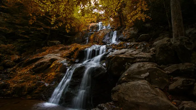 Cascada en cascada 4K fondo de pantalla