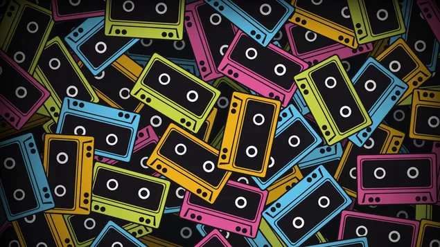 Băng cassette đầy màu sắc