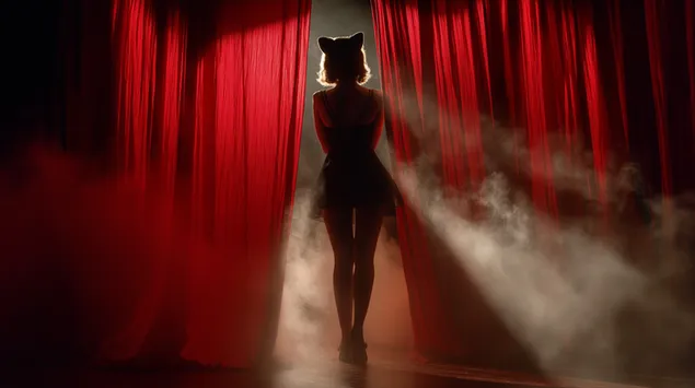 Silueta s mačjim ušima 2K pozadina