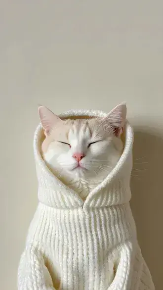 스웨터를 입은 고양이 HD 배경화면
