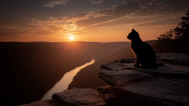 siluet na kotka v''rkhu skalist izgled s reka, vieshcha se prez dolinata izteglyane