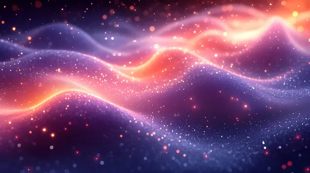 درخشش آسمانی: رقص امواج تابشی کاغذدیواری  2K