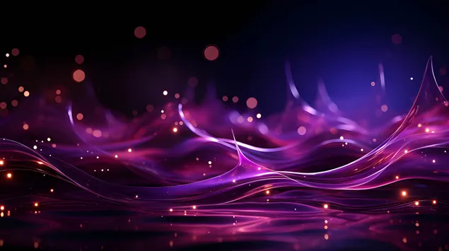 Nebeski sjaj: talasi ljubičaste luminiscencije 2K pozadina