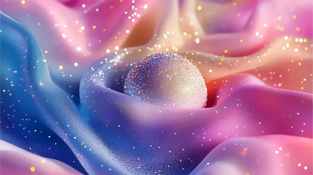 גלים שמימיים: מסע דרך קוסמוס מופשט 8K טפט