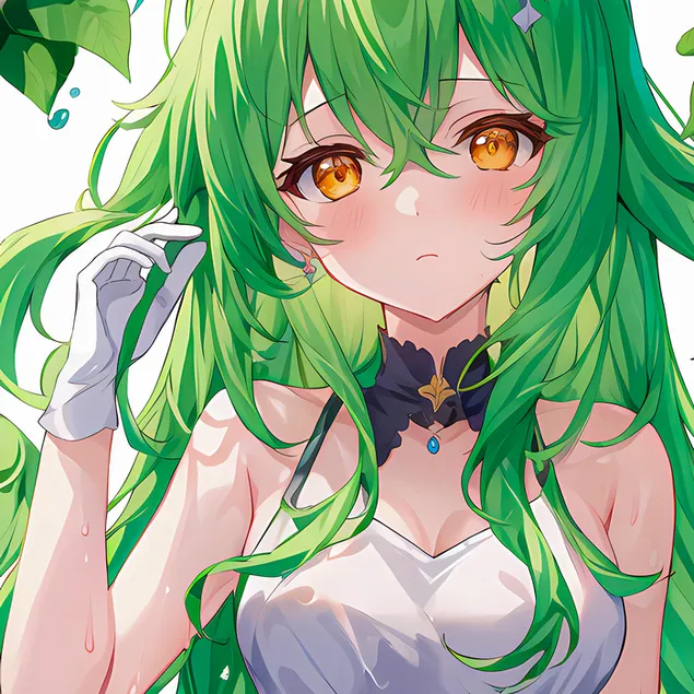 Ceres Fauna 金色的眼睛和綠色的頭髮 | 甘信衝擊 2K 壁紙