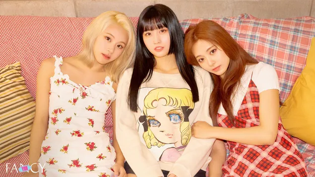 Chaeyoung & Momo with Tzuyu in 'Fancy You' MV Shoot from Twice (K-Pop Band) 4K wallpaper