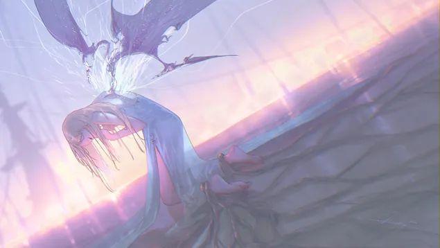 Àngel encadenat 2K fons de pantalla