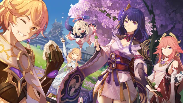 ตัวละครแชมเปี้ยน - ผลกระทบเกนชิน (วิดีโอเกมอะนิเมะ) 4K วอลเปเปอร์