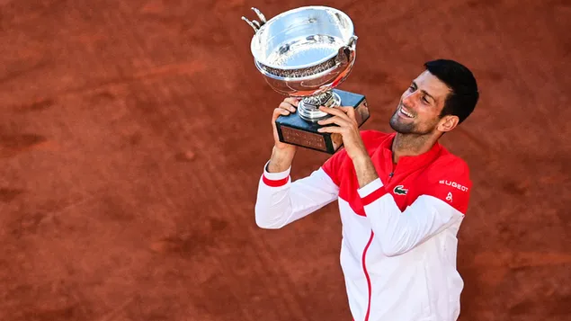 Kampioenskaptrofee en Novak Djokovic HD muurpapier