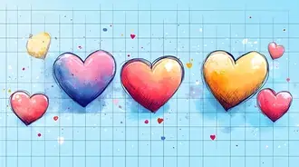 okouzlujici barevne srdce plovouci nad mekkou modrou mrizkou stahnout