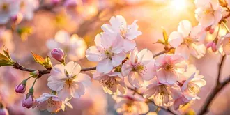 Bunga Sakura di Golden Hour dengan Kelopak yang Berguguran dan Keindahan yang Abadi 4K wallpaper