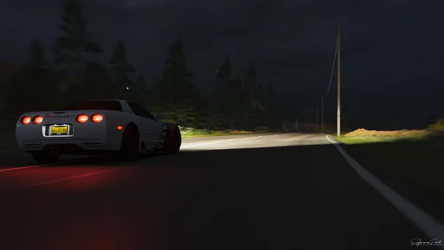 Salida nocturna de Chevrolette Corvette