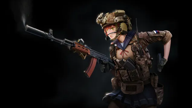 Chica Anime Soldado AK-74