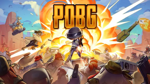 Chicken Battle Art - PlayerUnknown's Battlegrounds (PUBG) 4K achtergrond