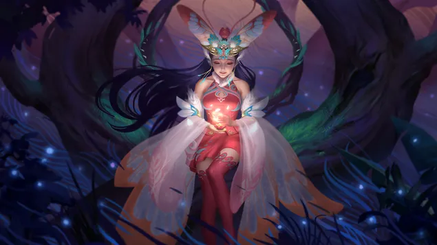 هنر دختر چینی کاغذدیواری  4K