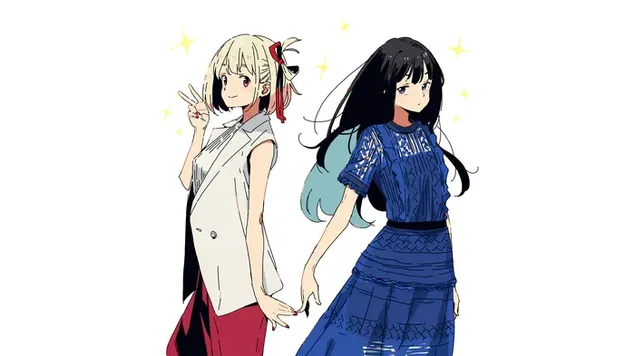 Tapeta Chisato Nishikigi a Takina Inoue | Anime Lycoris Recoil 4K