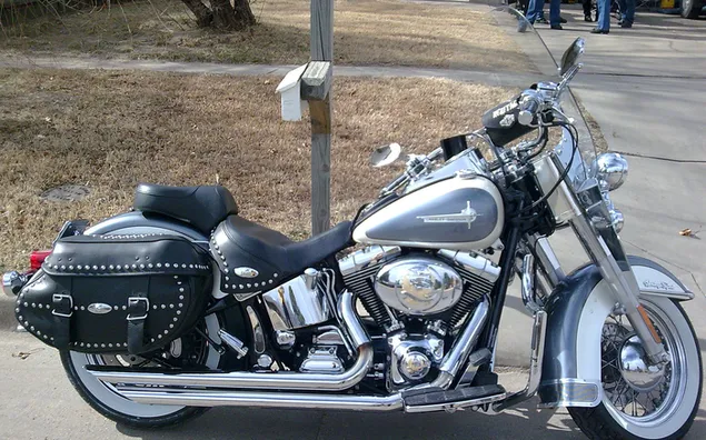 Chopper de plata Harley Davidson