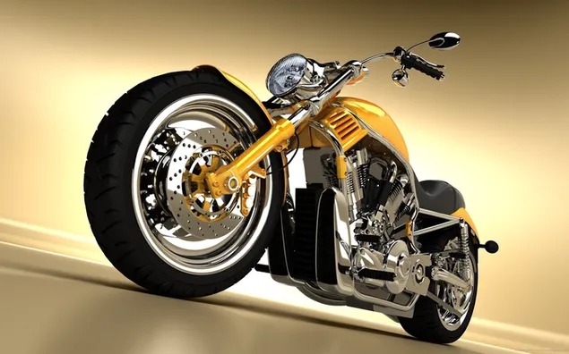 Chopper Harley-Davidson amarilla