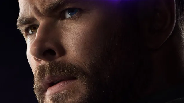 Chris Hemsworth, handsome actor close-up face shot