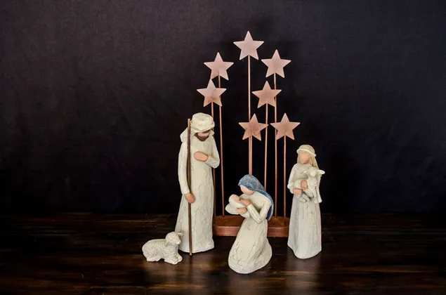 Navidad Belén, escena del nacimiento del niño Jesús descargar