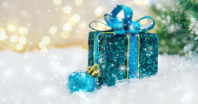 Christmas Blue Gift box download